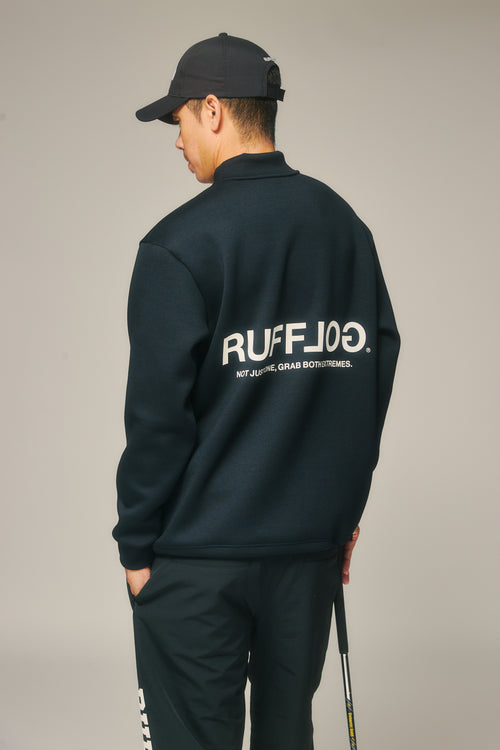 L/S BACK LOGO MOCK NECK BLACK