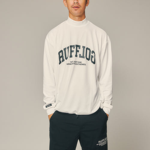 L/S FRONT LOGO MOCK WHITE