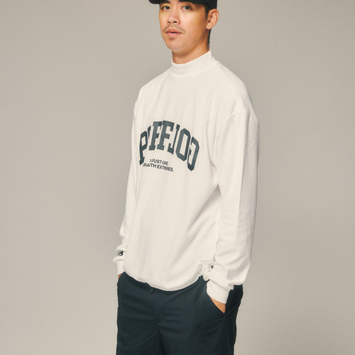 L/S FRONT LOGO MOCK WHITE