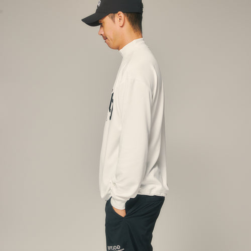 L/S FRONT LOGO MOCK WHITE