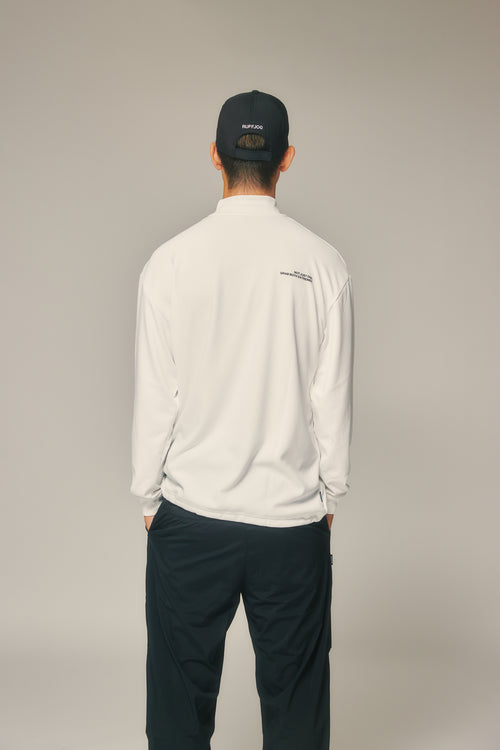L/S FRONT LOGO MOCK WHITE