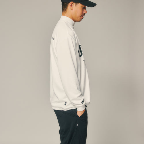 L/S FRONT LOGO MOCK WHITE