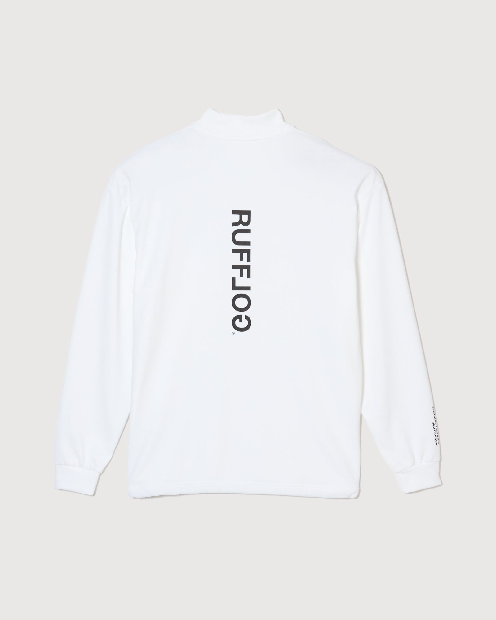 L/S MOCK NECK TEE WHITE – RUFFLOG