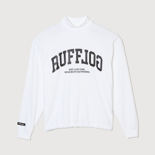 L/S FRONT LOGO MOCK WHITE
