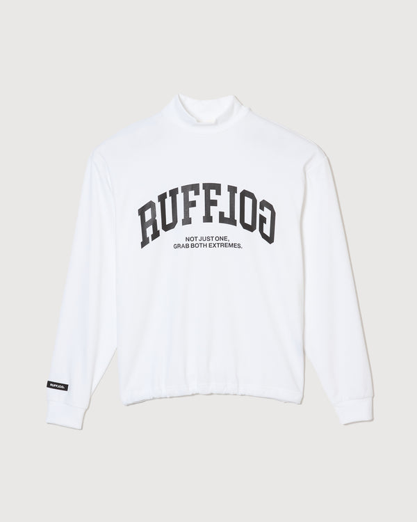 L/S FRONT LOGO MOCK WHITE