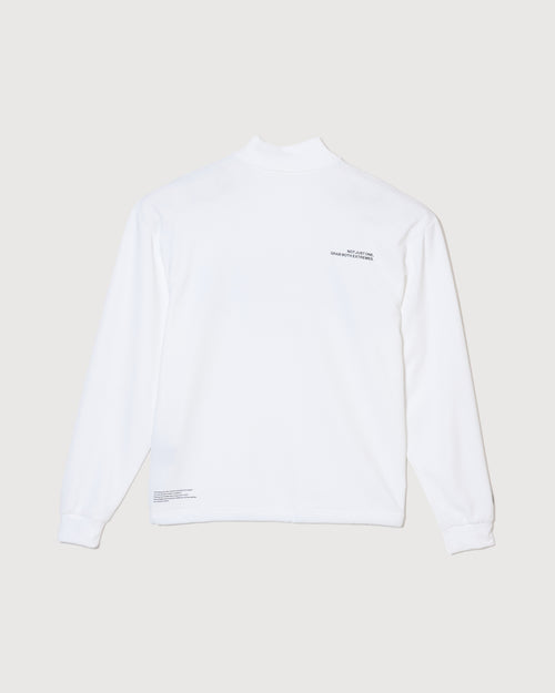 L/S FRONT LOGO MOCK WHITE