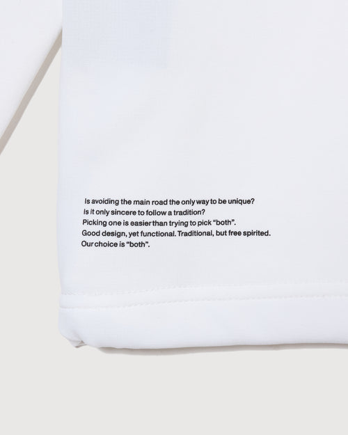 L/S FRONT LOGO MOCK WHITE