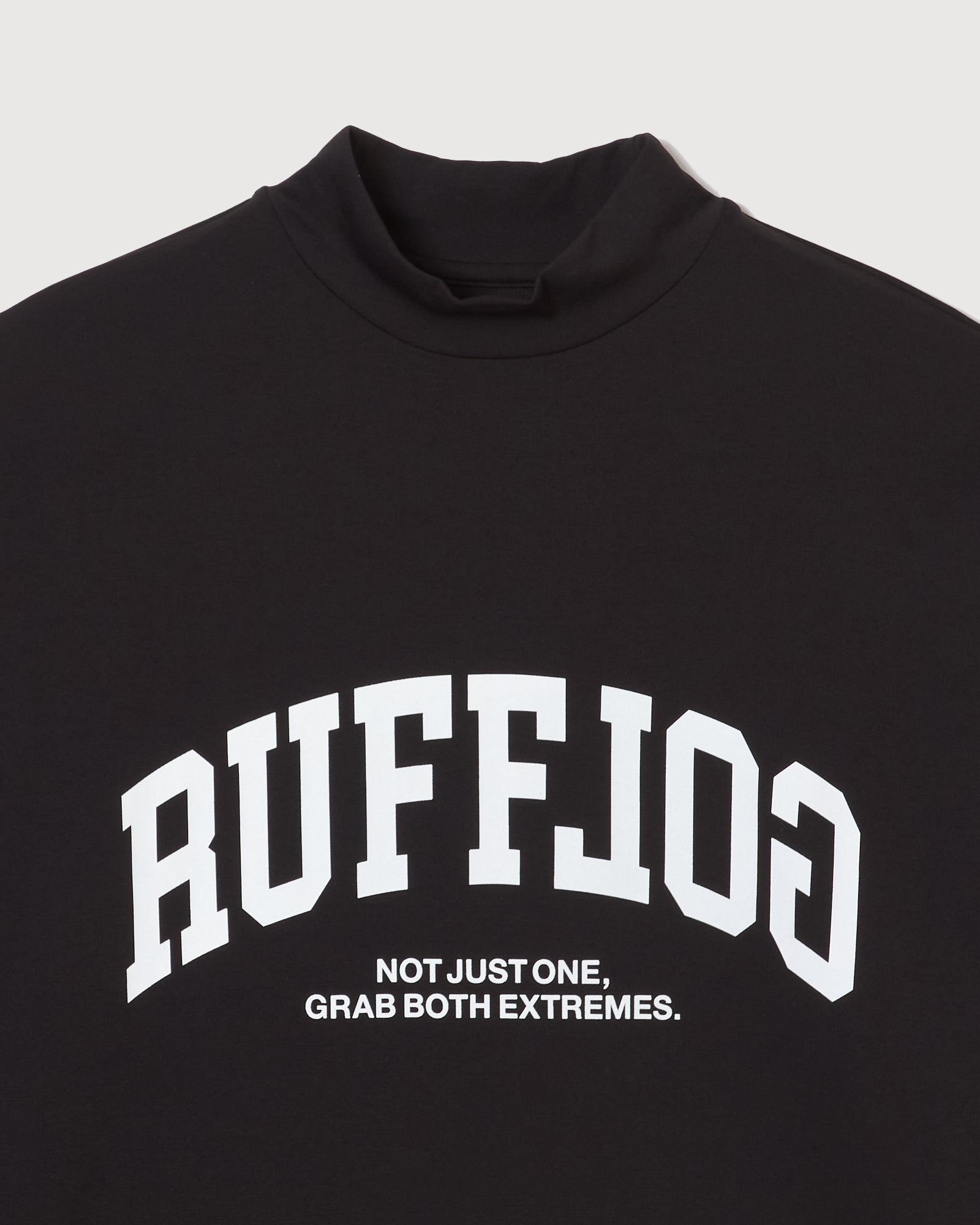 L/S FRONT LOGO MOCK BLACK – RUFFLOG