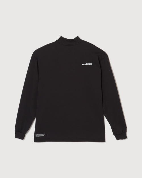 L/S FRONT LOGO MOCK BLACK