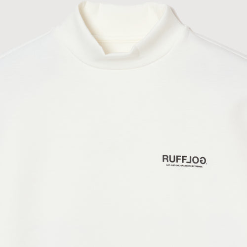 L/S BACK LOGO MOCK NECK WHITE