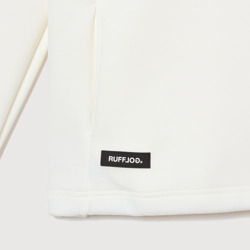 L/S BACK LOGO MOCK NECK WHITE