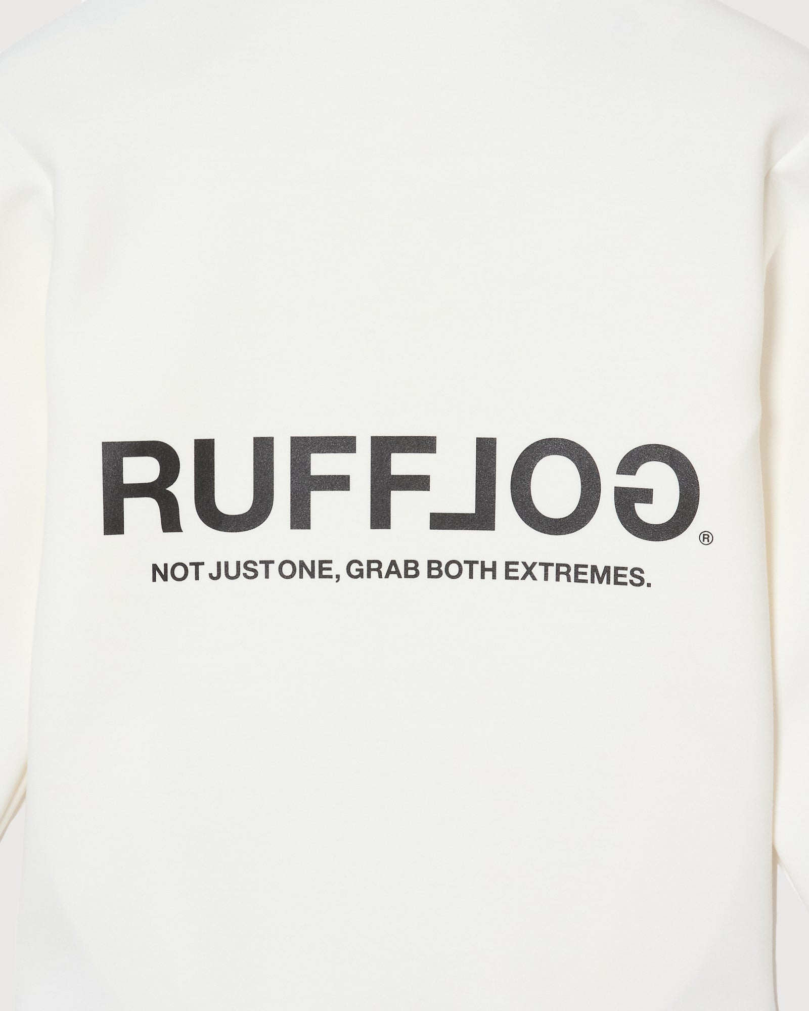 L/S BACK LOGO MOCK NECK WHITE – RUFFLOG