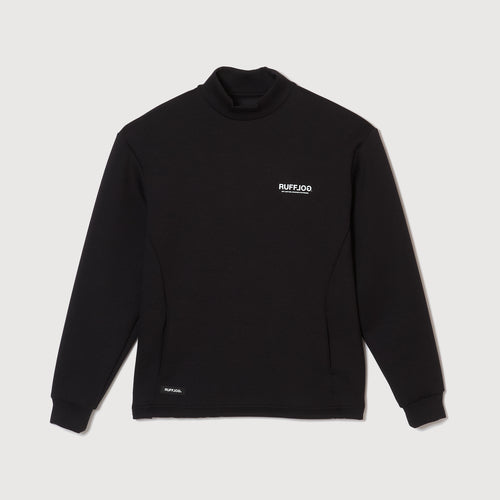 L/S BACK LOGO MOCK NECK BLACK