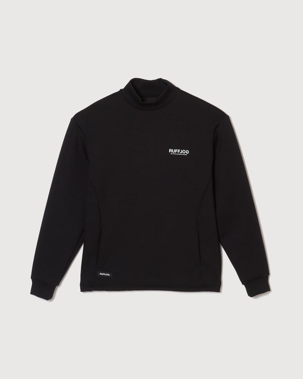 L/S BACK LOGO MOCK NECK BLACK