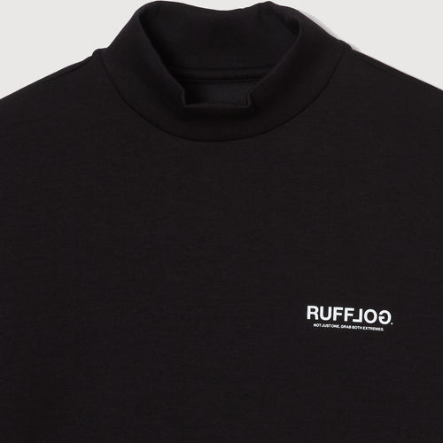 L/S BACK LOGO MOCK NECK BLACK