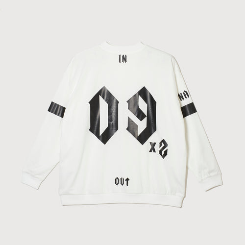 #09×2 IN OUT DOUBLE MESH L/S TEE WHITE