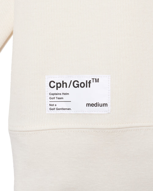 #OVERLAP LOGO L/S MOCK NECK TEE WHITE