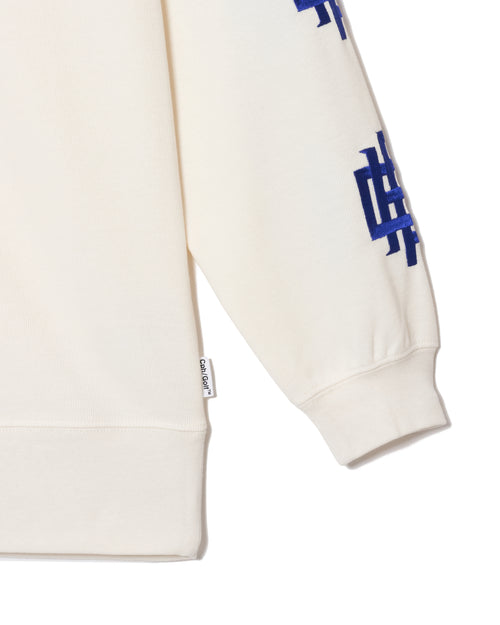 #OVERLAP LOGO L/S MOCK NECK TEE WHITE