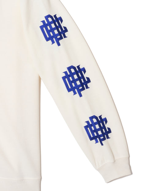 #OVERLAP LOGO L/S MOCK NECK TEE WHITE