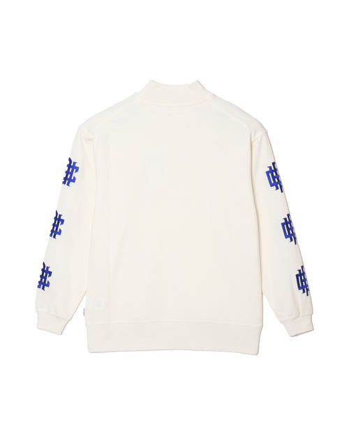 #OVERLAP LOGO L/S MOCK NECK TEE WHITE