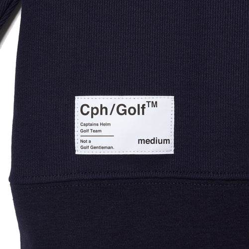 #OVERLAP LOGO L/S MOCK NECK TEE NAVY