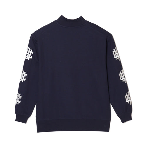 #OVERLAP LOGO L/S MOCK NECK TEE NAVY