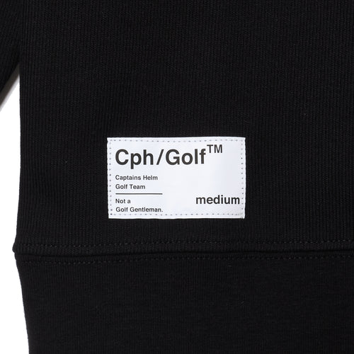 #OVERLAP LOGO L/S MOCK NECK TEE BLACK