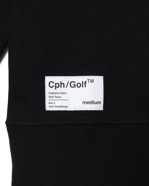 #OVERLAP LOGO L/S MOCK NECK TEE BLACK