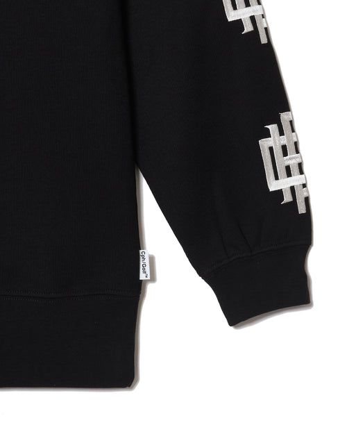 #OVERLAP LOGO L/S MOCK NECK TEE BLACK