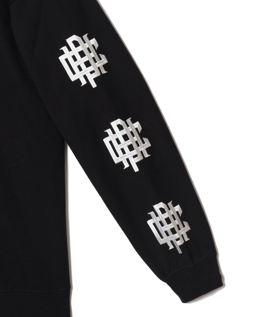 #OVERLAP LOGO L/S MOCK NECK TEE BLACK