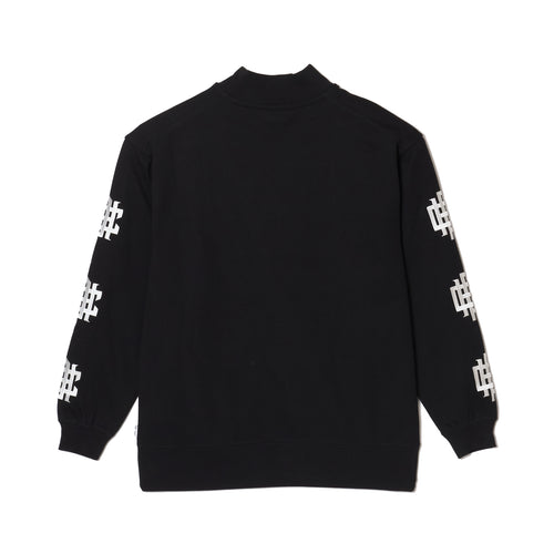 #OVERLAP LOGO L/S MOCK NECK TEE BLACK