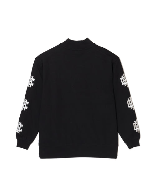 #OVERLAP LOGO L/S MOCK NECK TEE BLACK