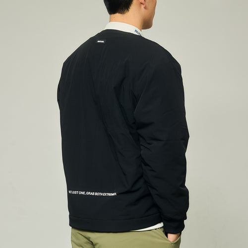 NO COLLAR PUFFER JACKET BLACK