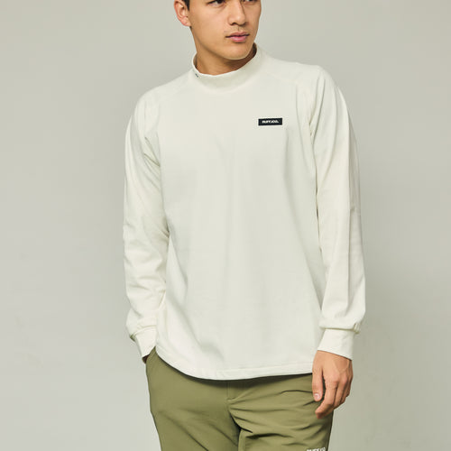 RAGLAN SLEEVE L/S MOCK NECK WHITE