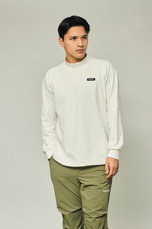 RAGLAN SLEEVE L/S MOCK NECK WHITE