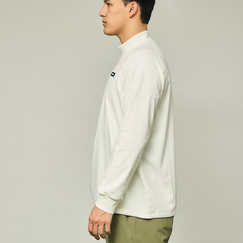 RAGLAN SLEEVE L/S MOCK NECK WHITE