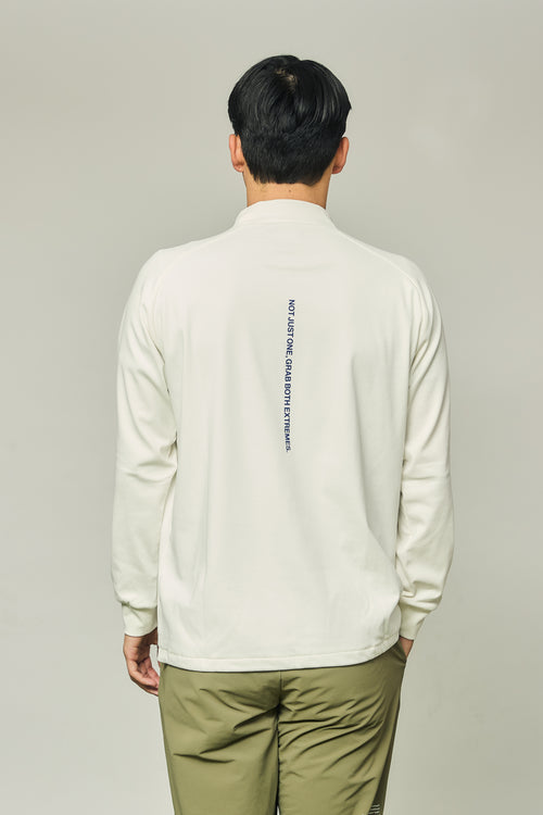 RAGLAN SLEEVE L/S MOCK NECK WHITE