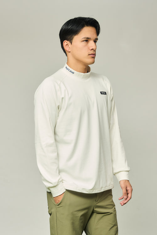 RAGLAN SLEEVE L/S MOCK NECK WHITE