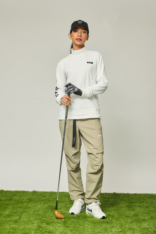 STRECH WARM WIDE SLACKS BEIGE