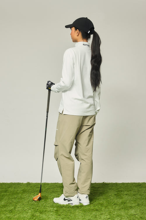 STRECH WARM WIDE SLACKS BEIGE