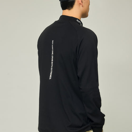 RAGLAN SLEEVE L/S MOCK NECK BLACK