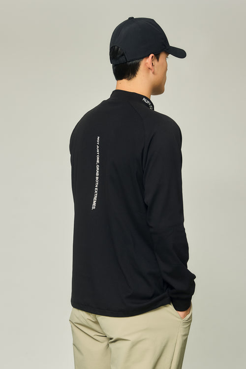 RAGLAN SLEEVE L/S MOCK NECK BLACK