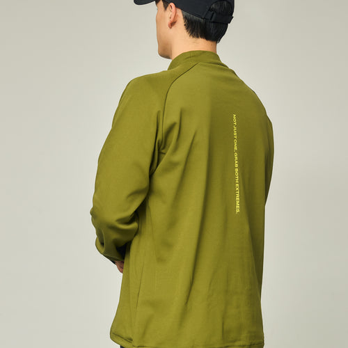 RAGLAN SLEEVE L/S MOCK NECK KHAKI