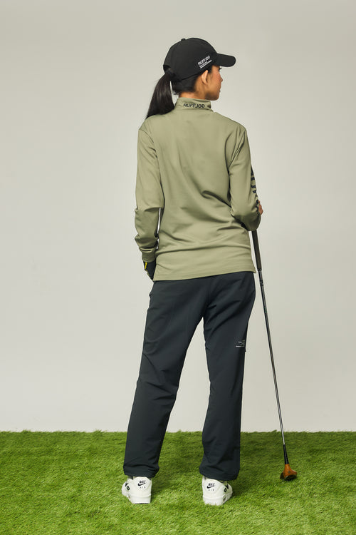 STRECH WARM WIDE SLACKS BLACK