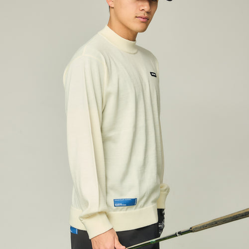 MOCK NECK L/S KNIT WHITE