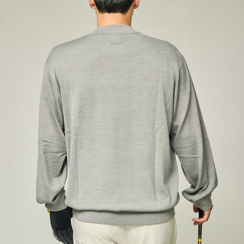 MOCK NECK L/S KNIT GRAY