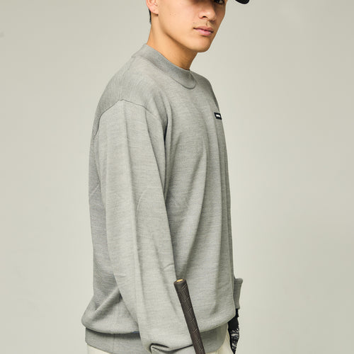 MOCK NECK L/S KNIT GRAY