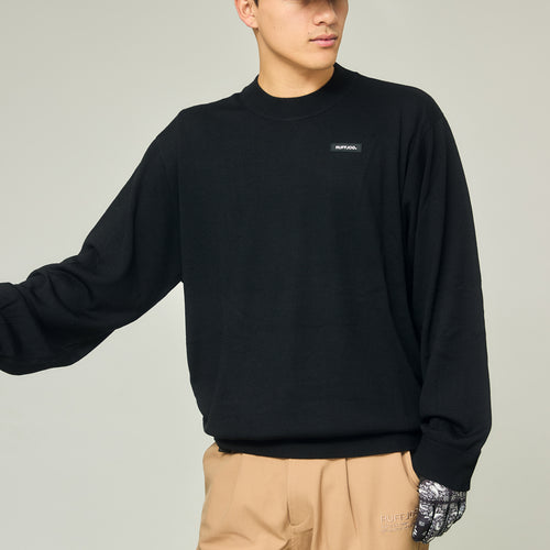 MOCK NECK L/S KNIT BLACK