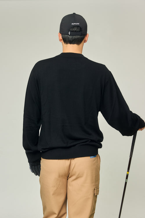 MOCK NECK L/S KNIT BLACK