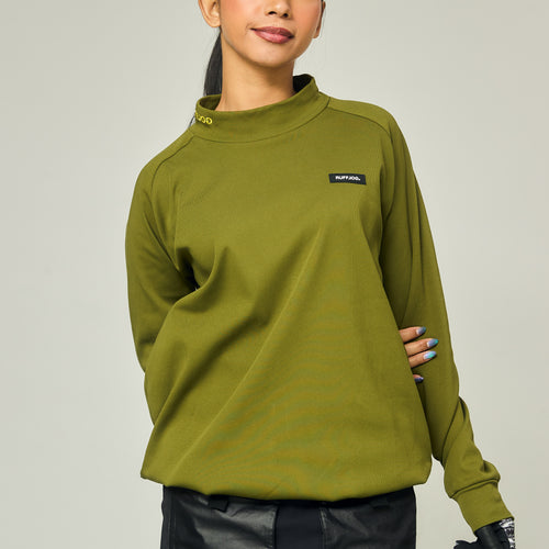 RAGLAN SLEEVE L/S MOCK NECK KHAKI